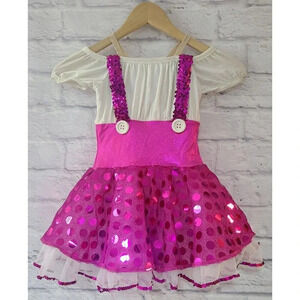 A Wish Come True Dance Costume Dancewear Girl's 5-7 Feelin' Good Pink Sequins